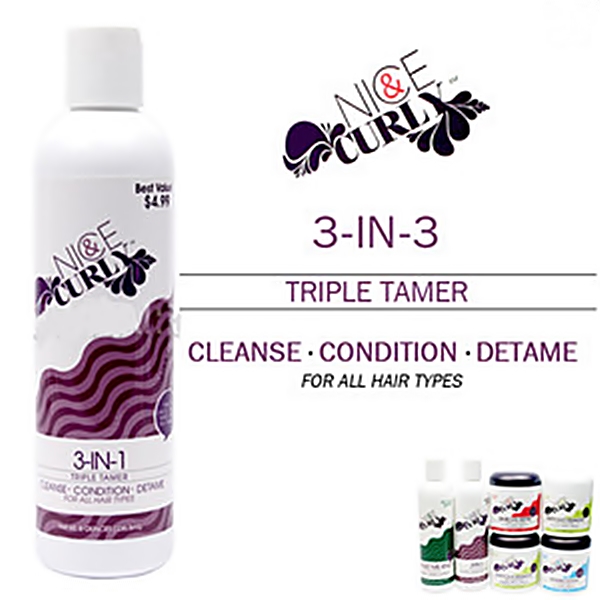 Nice & Curly 3-IN-1 Triple Tamer Shampoo 8oz